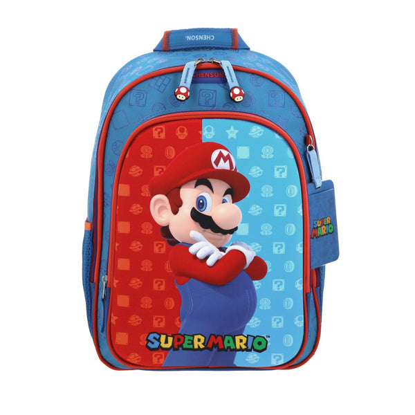 Mochila Grande Para Nino Chenson Mario Bros Azul Dulp Chenson Mexico