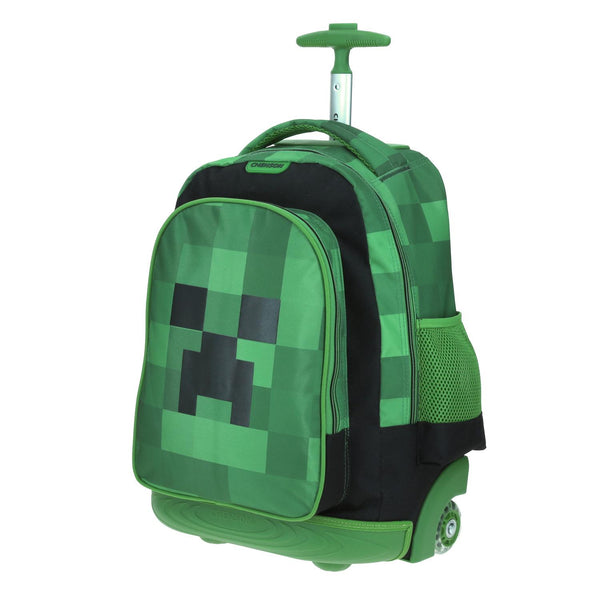 Mochila con Ruedas Grande Verde Chenson Minecraft Primaria CARG para niño