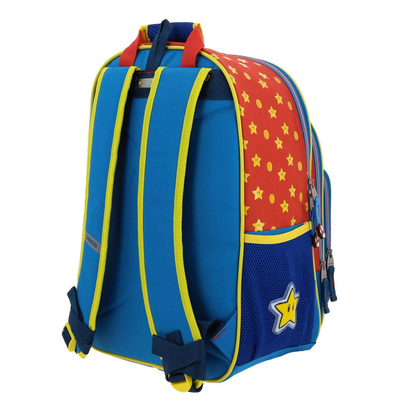 Mochila Grande Para Niño Chenson Mario Bros Azul Myst