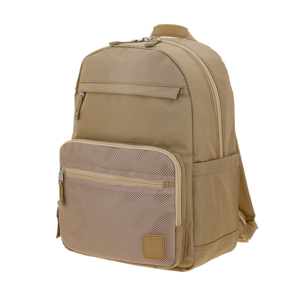 Mochila Grande 1818 Unisex Softy Beige Con Porta Laptop De Hasta 15".