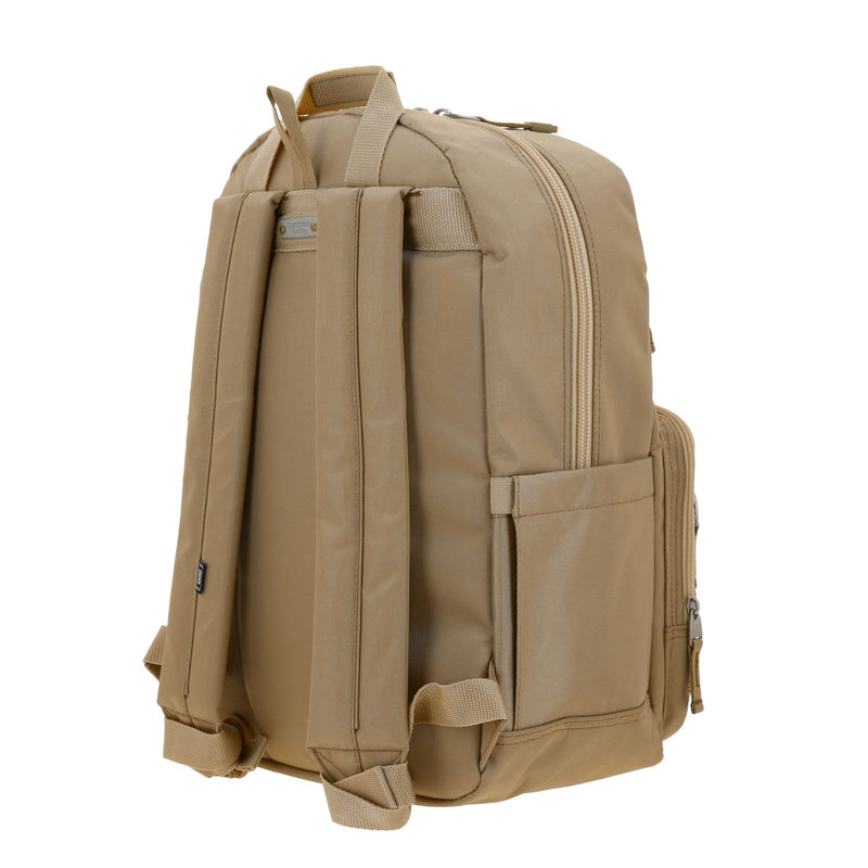 Mochila Grande 1818 Unisex Softy Beige Con Porta Laptop De Hasta 15".