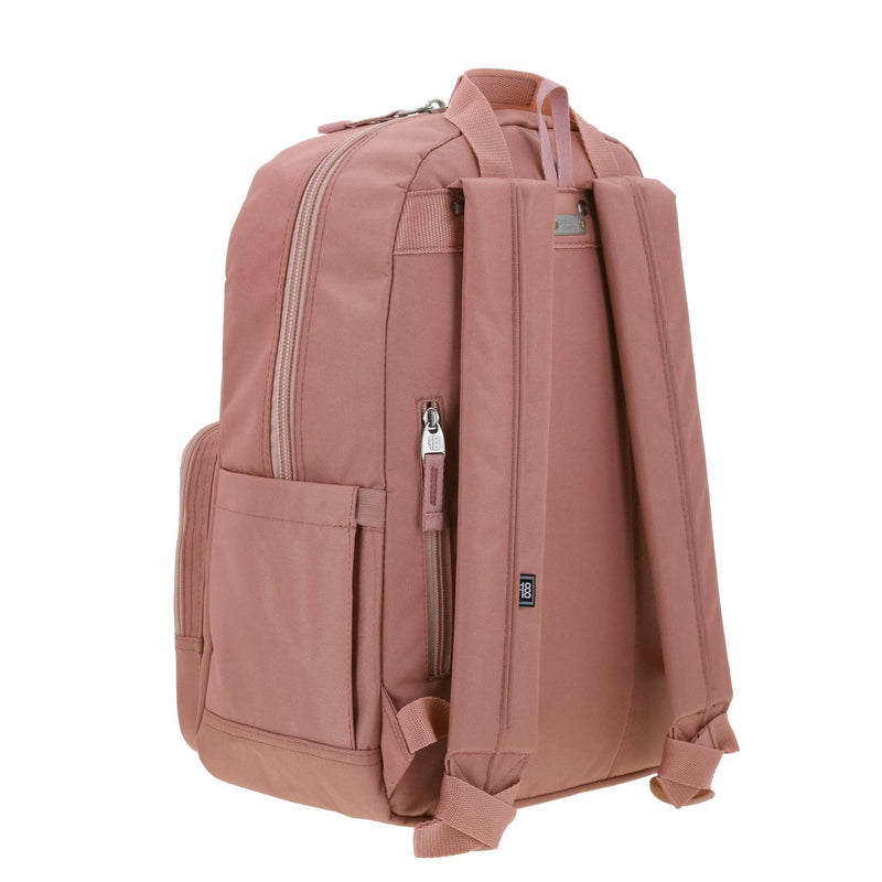 Mochila Grande 1818 Unisex Softy Caqui Con Porta Laptop De Hasta 15".