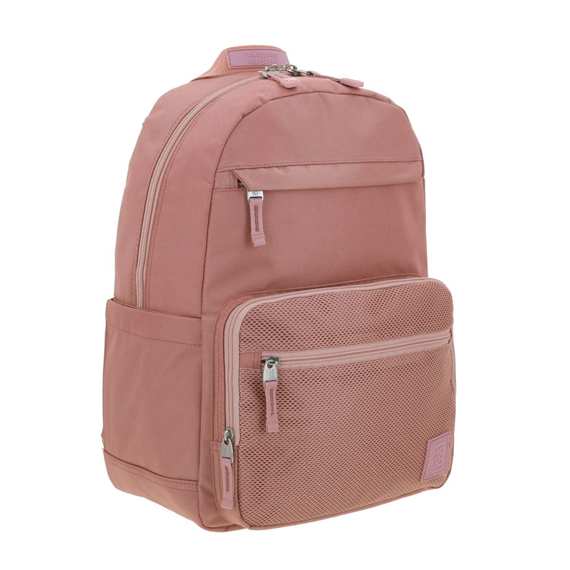 Mochila Grande 1818 Unisex Softy Caqui Con Porta Laptop De Hasta 15".