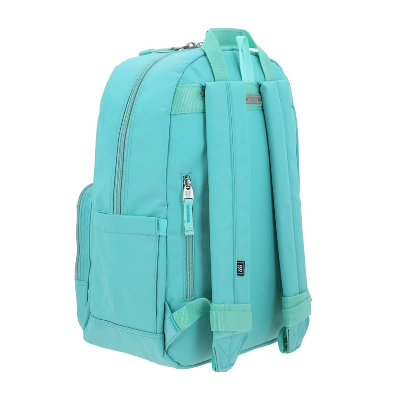 Mochila Grande 1818 Unisex Softy Turquesa Con Porta Laptop De Hasta 15".