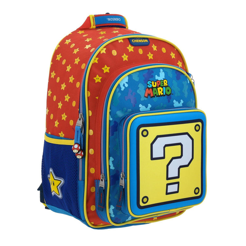 Mochila Grande Para Niño Chenson Mario Bros Azul Myst