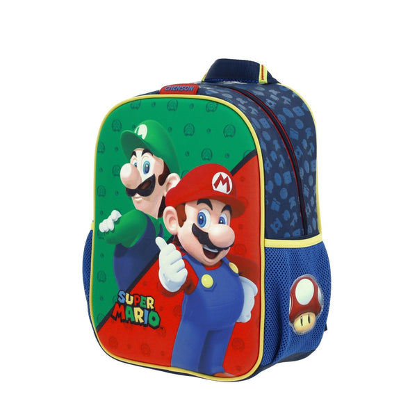Mochila Luigi y Mario Bros Azul Kinder