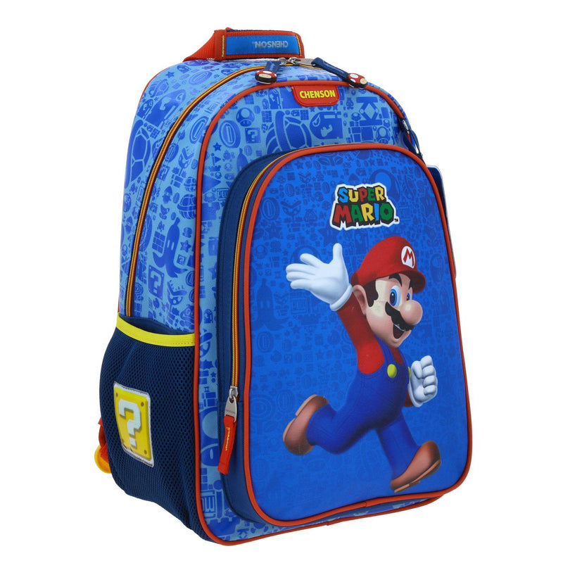 Mochila Azul Mario Bros Grande Para Niño Chenson Scotty