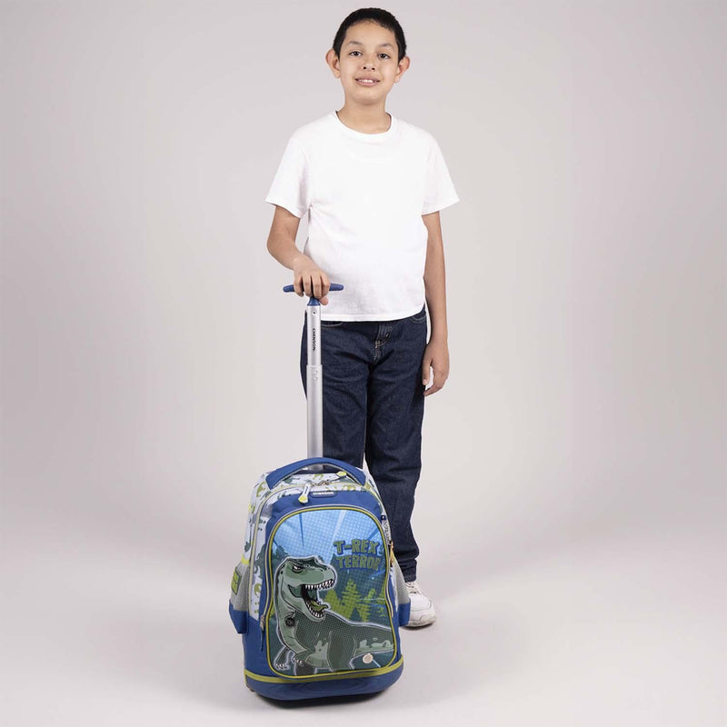 Mochila Con Ruedas Azul Grande Para Niño Chenson Trerror