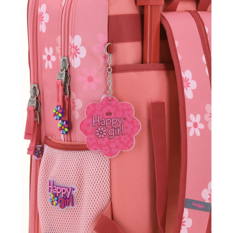 Mochila Con Ruedas Rosa Grande Para Niña Happy Girl By Chenson Yorn