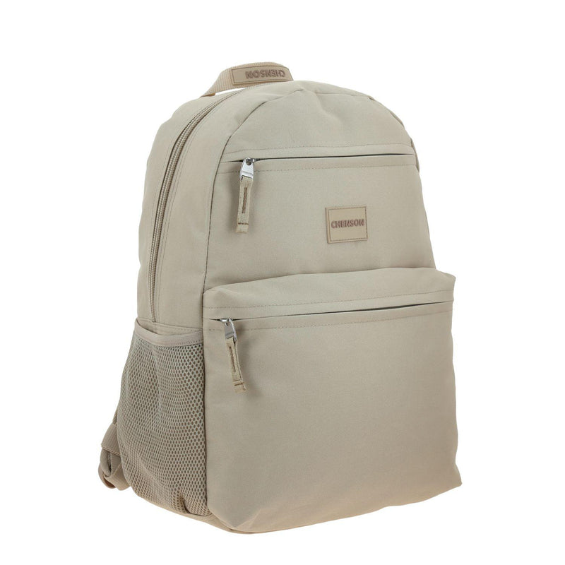 chenson leather backpack Mochila Beige Para Porta Laptop De Hasta 13