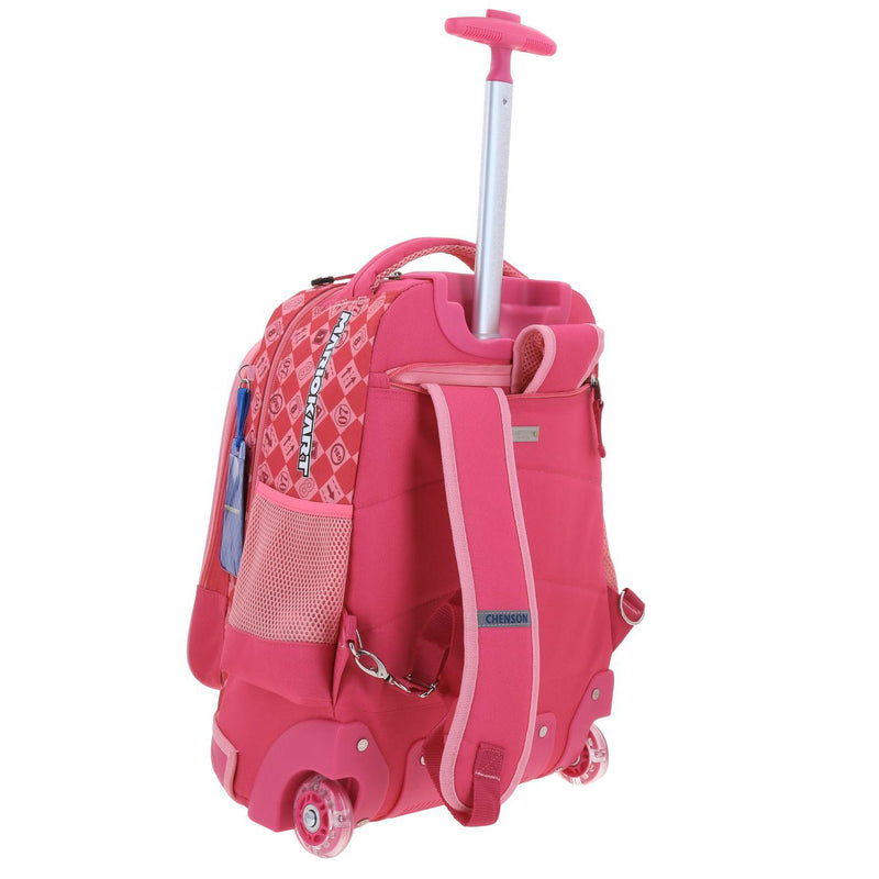 Mochila Con Ruedas Rosa Princesa Peach Para Niña Chenson Peam