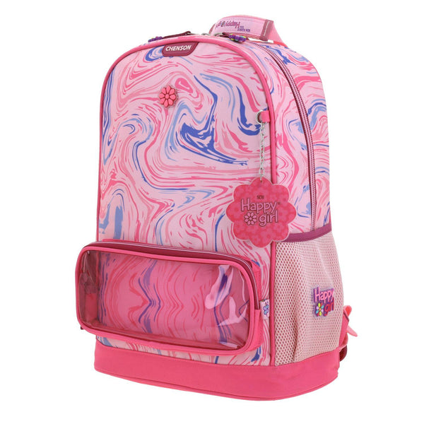 Mochila Grande Rosa Porta Tablet Para Niña Chenson Happy Girl Oily