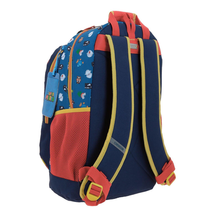 Mochila Azul Mario Bros Grande Para Niño Chenson Wers