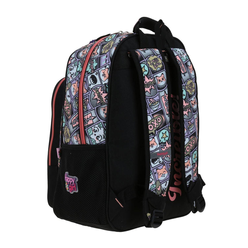 Mochila Negra Para Niña Happy Girl By Chenson Mixco