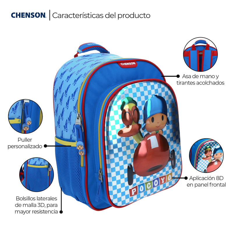 Mochila Mediano Azul Chenson Pocoyo Kinder POCOPE para niño