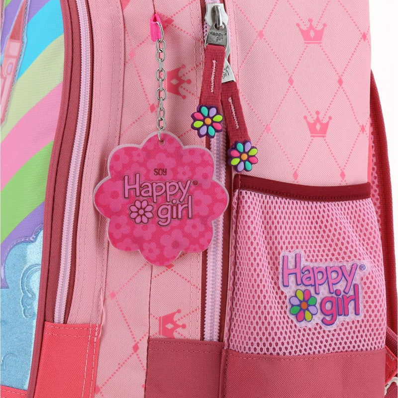 Mochila Con Ruedas Rosa Grande Para Niña Happy Girl By Chenson Cast