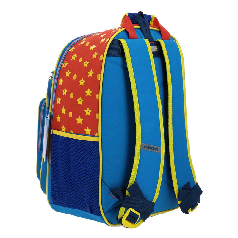 Mochila Grande Para Niño Chenson Mario Bros Azul Myst