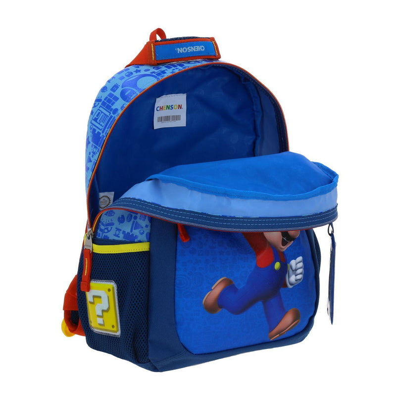 Mochila Mediana Azul Mario Bros Para Niño Chenson Scotty