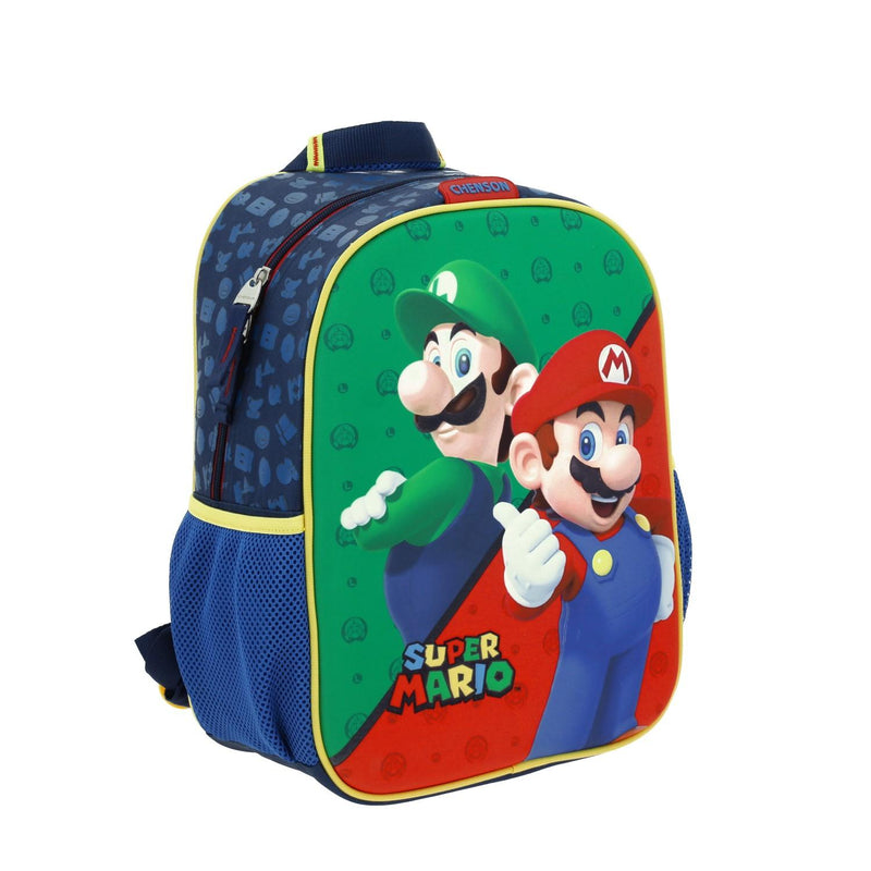 Mochila Luigi y Mario Bros Azul Kinder