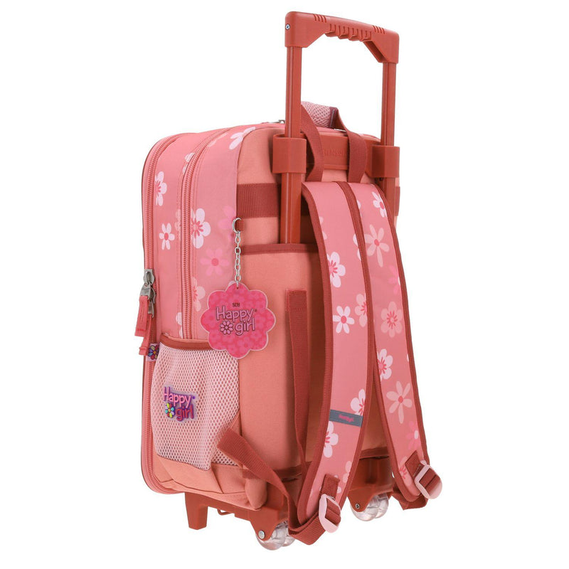 Mochila Con Ruedas Rosa Grande Para Niña Happy Girl By Chenson Yorn