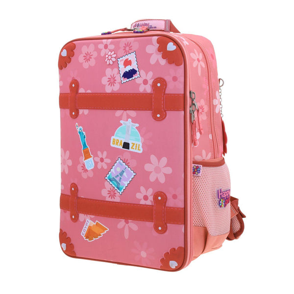 Mochila Rosa Grande Con Porta Tablet Para Niña Happy Girl By Chenson Yorn