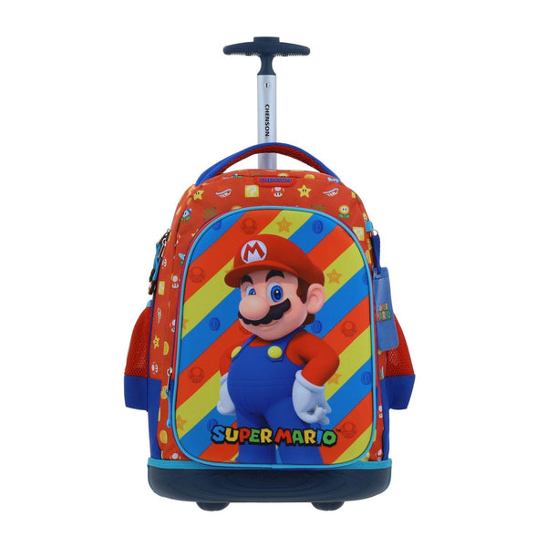 Mochila Con Ruedas Roja Para Niño Mario Bros by Chenson Drivuen