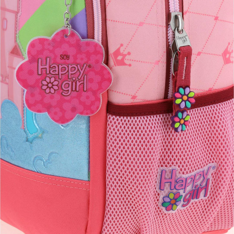 Mochila Rosa Grande Porta Tablet Para Niña Happy Girl By Chenson Cast