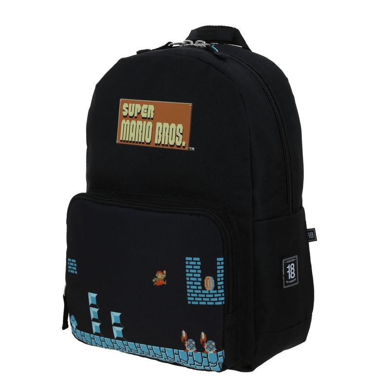 Mochila Para Laptop Negra Mario Bros 1818 Warp