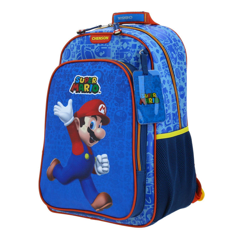 Mochila Azul Mario Bros Grande Para Niño Chenson Scotty