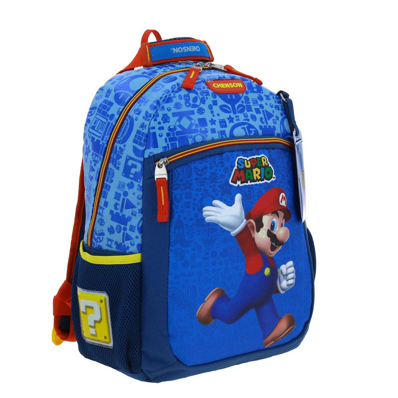 Mochila Mediana Azul Mario Bros Para Niño Chenson Scotty