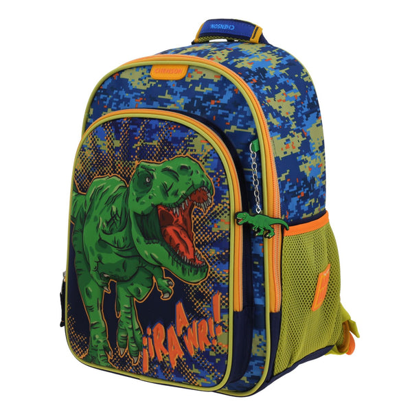 Mochila Azul Escolar Diseño 3D de Dinosaurio Chenson Original Korav
