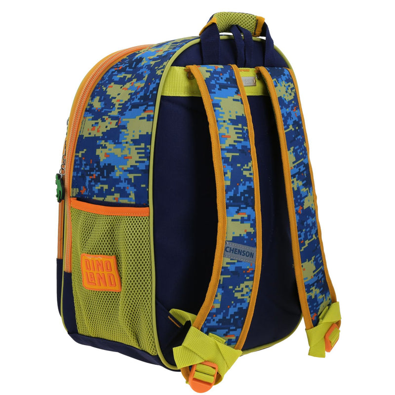 Mochila Azul Escolar Diseño 3D de Dinosaurio Chenson Original Korav