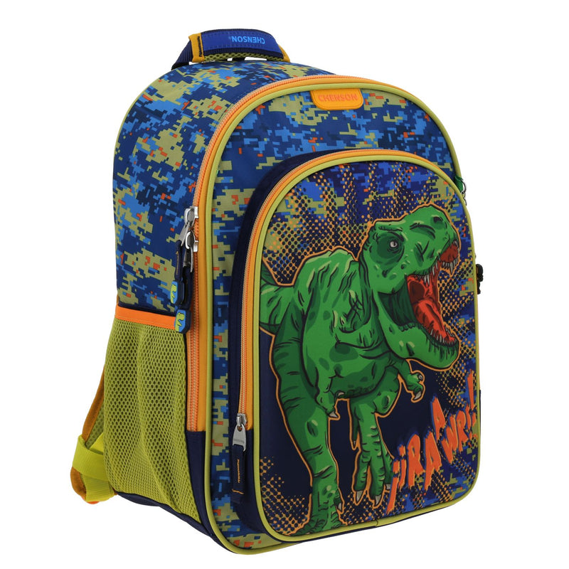 Mochila Azul Escolar Diseño 3D de Dinosaurio Chenson Original Korav