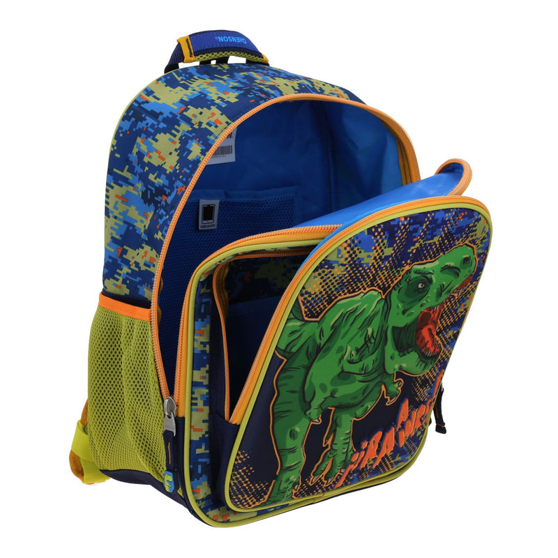Mochila Azul Escolar Diseño 3D de Dinosaurio Chenson Original Korav