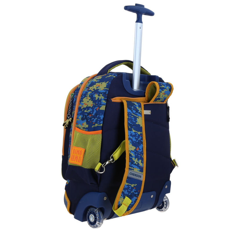 Mochila con Ruedas Azul Diseño 3D de Dinosaurio Chenson Korav