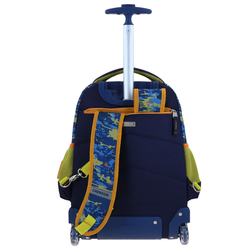 Mochila con Ruedas Azul Diseño 3D de Dinosaurio Chenson Korav