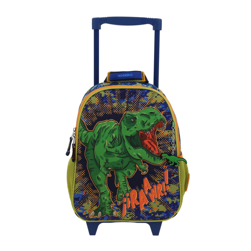 Mochila con Ruedas Azul Diseño 3D de Dinosaurio Chenson Korav