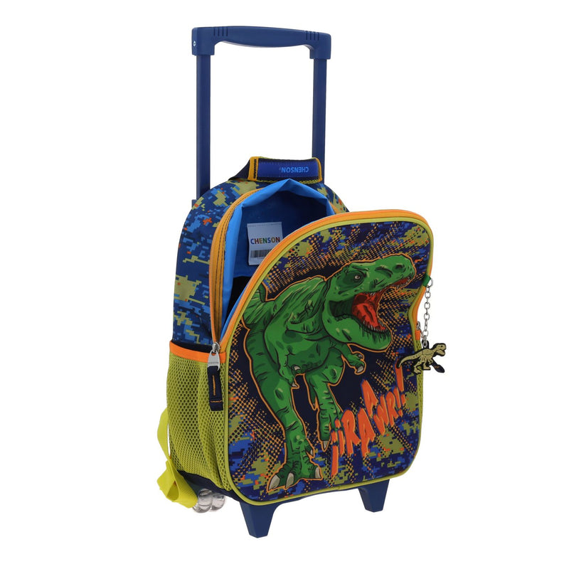Mochila con Ruedas Azul Diseño 3D de Dinosaurio Chenson Korav
