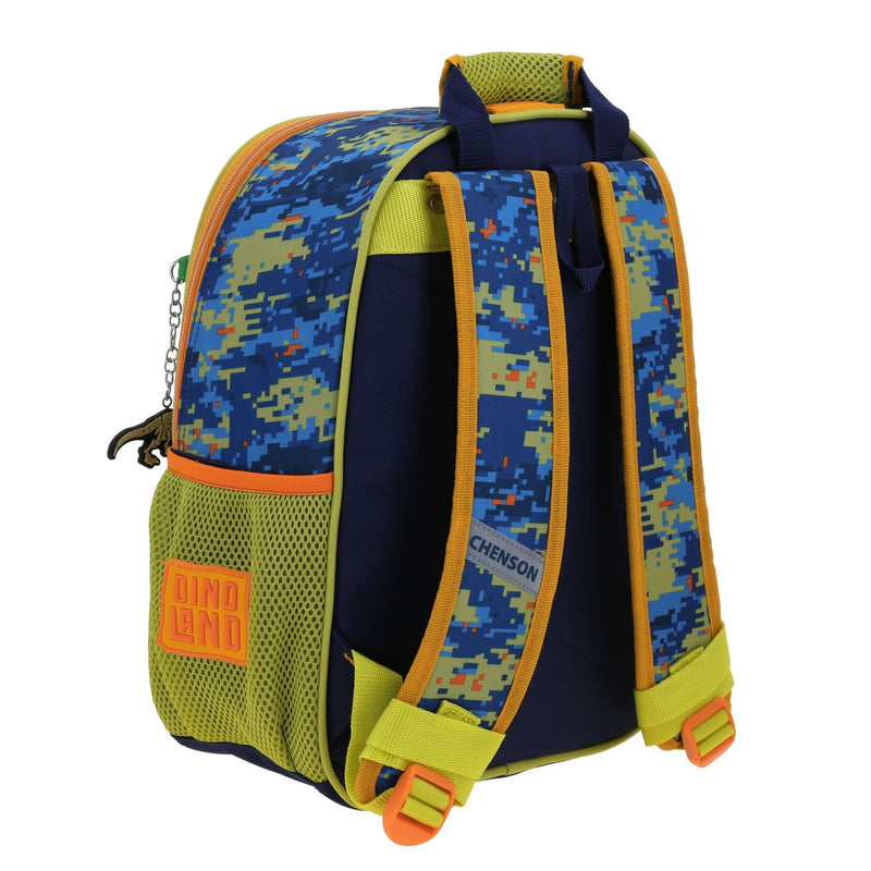 Mochila Azul Escolar Diseño 3D de Dinosaurio Chenson Original Korav