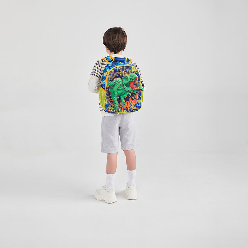 Mochila Azul Escolar Diseño 3D de Dinosaurio Chenson Original Korav