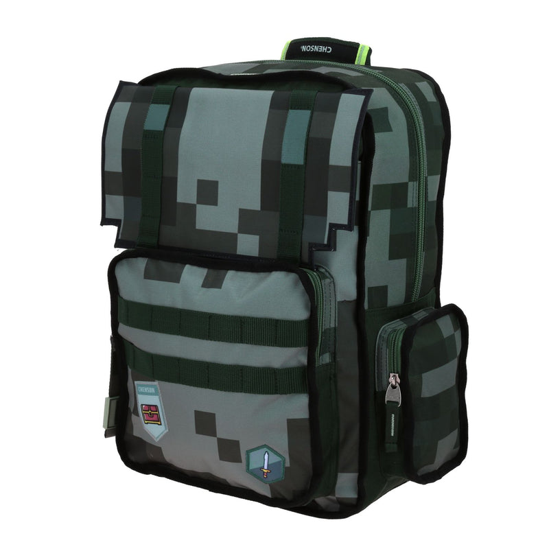 Mochila Verde Escolar con Diseño Pixeleado Chenson Original Pixels