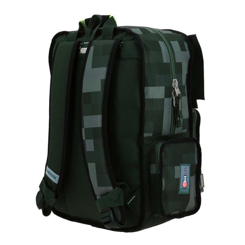 Mochila Verde Escolar con Diseño Pixeleado Chenson Original Pixels