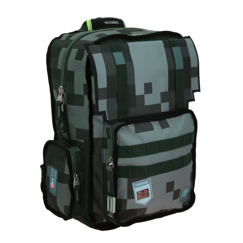 Mochila Verde Escolar con Diseño Pixeleado Chenson Original Pixels