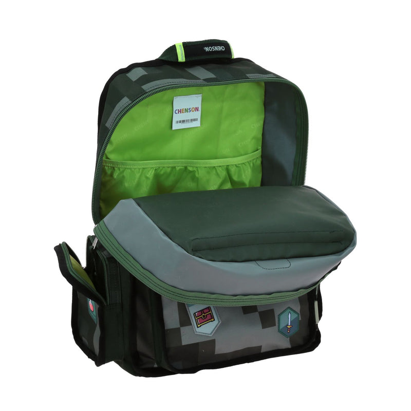 Mochila Verde Escolar con Diseño Pixeleado Chenson Original Pixels