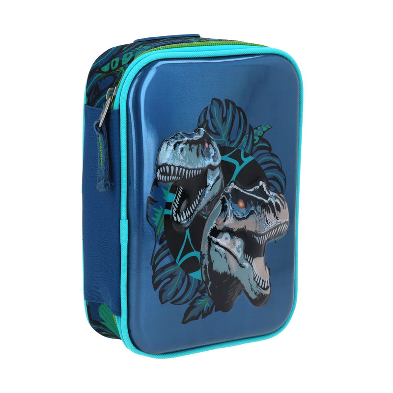 Lapicera Escolar Azul con Diseño de Dinosaurios 6D Chenson Raptors