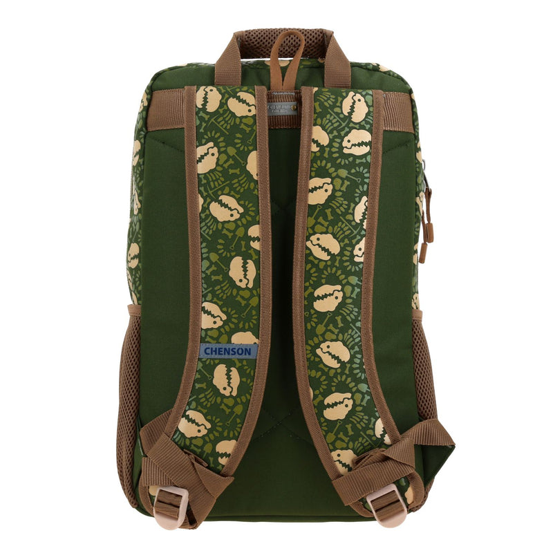 Mochila Verde Militar Escolar con Diseño de Dinosaurio Chenson Original Sagaz