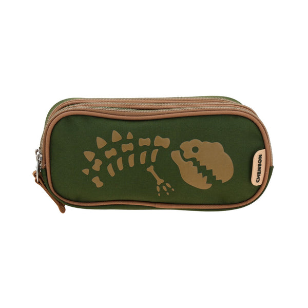 Lapicera Escolar Verde Militar con Dinosaurio Chenson Original Sagaz