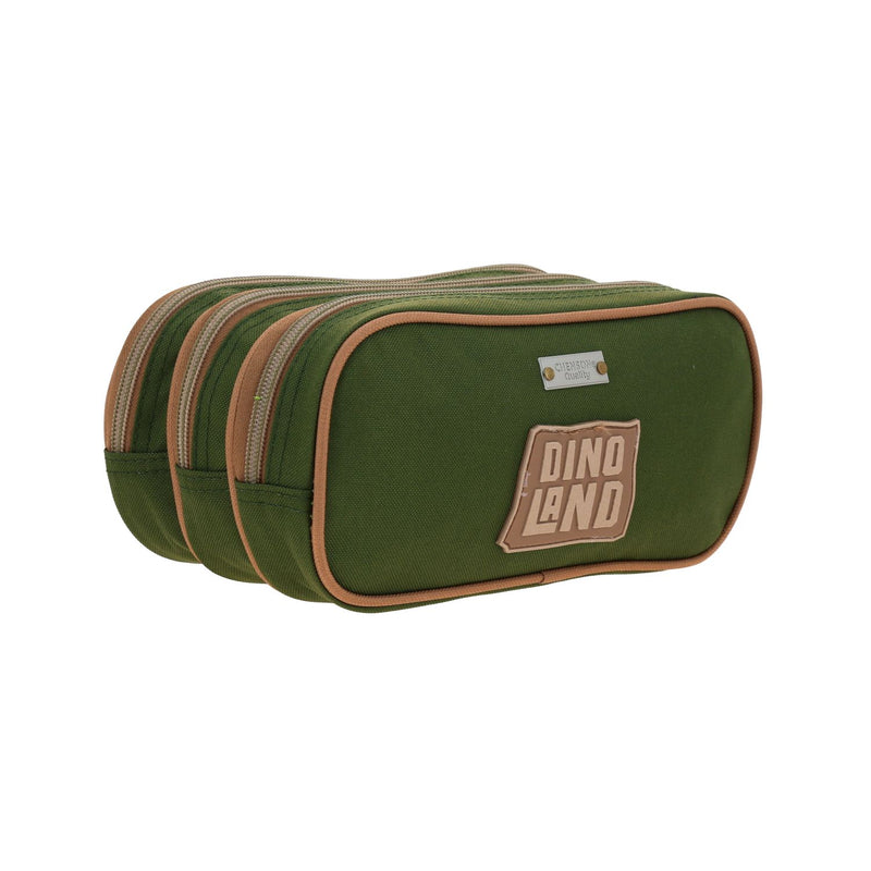 Lapicera Escolar Verde Militar con Dinosaurio Chenson Original Sagaz
