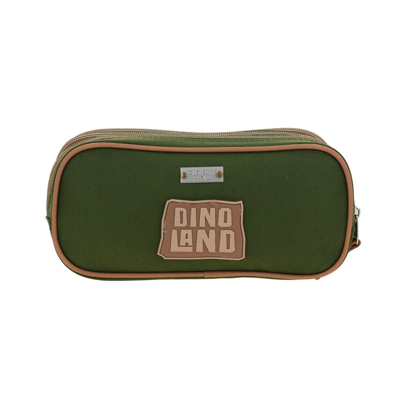 Lapicera Escolar Verde Militar con Dinosaurio Chenson Original Sagaz