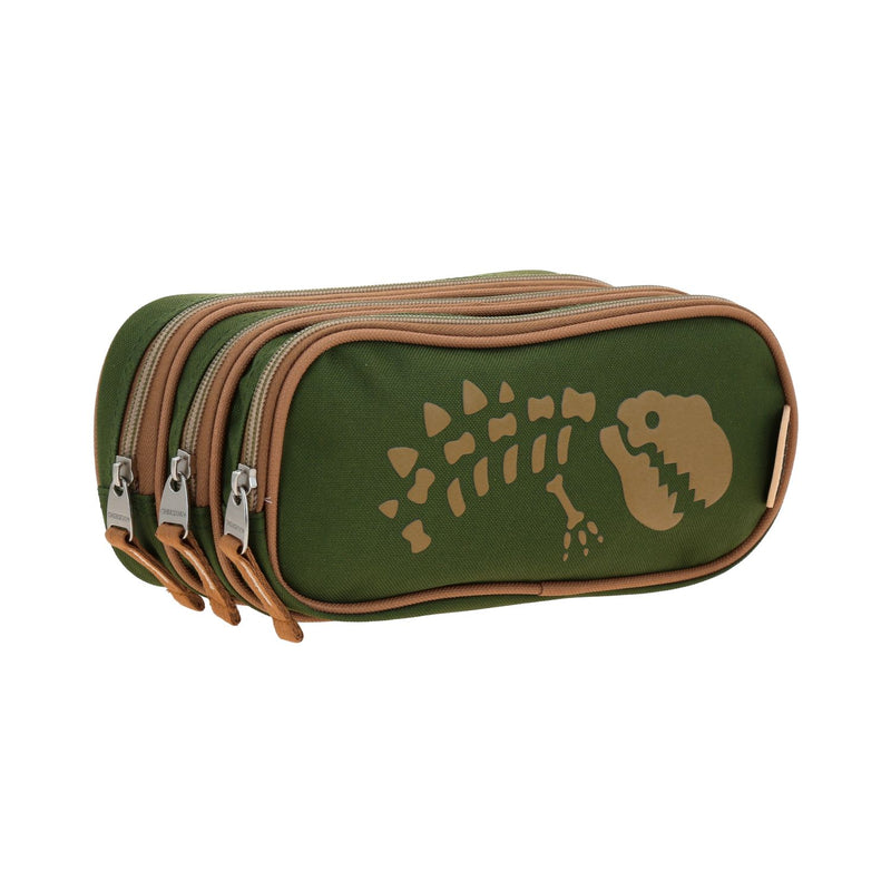 Lapicera Escolar Verde Militar con Dinosaurio Chenson Original Sagaz